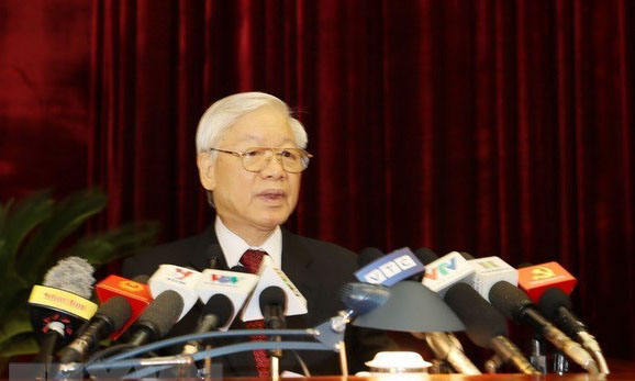 Party General Secretary Nguyen Phu Trong chairs Party Central Committee's 7th plenary session (Source: VNA).