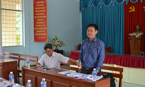 Trưởng Ban Văn hóa – Xã hội – HĐND tỉnh Lý Hoàng Chiêu phát biểu tại buổi làm việc với UBND xã Phước Lập