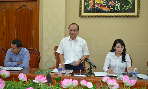 Phó Chủ tịch UBND tỉnh Trần Thanh Đức phát biểu tại buổi làm việc