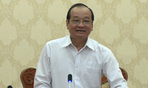 Deputy Chairman of the Tien Giang provincial People's Committee Tran Thanh Duc speak at the meeting. Photo: thtg.vn