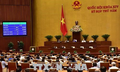 Law on Cyber Security was adopted at the fifth meeting of the 14th National Assembly with 86.86 percent of approval votes (Photo: VNA)