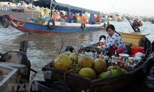 A corner of Cai Rang floating market (Source: VNA)