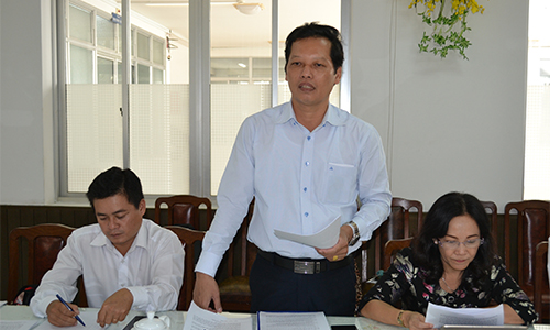 Nguyễn Thành Diệu – Trưởng Ban Kinh tế Ngân sách, HĐND tỉnh Tiền Giang phát biểu tại buổi làm việc
