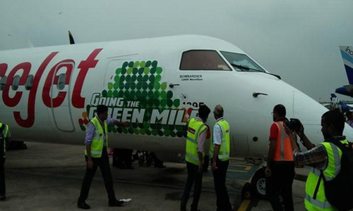 Máy bay nhiên liệu sinh học của SpiceJet tại sân bay Delhi. (Nguồn: livemint.com)