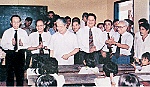 Hình ảnh Tổng Bí thư Đỗ Mười thăm và làm việc tại Tiền Giang