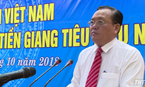   Deputy Chairman of the PPC Le Van Nghia speaks at the meeting. Photo: thtg.vn