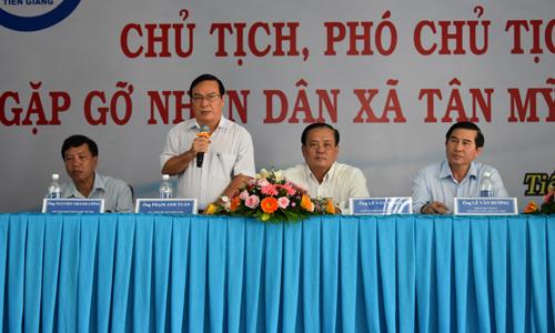 Đồng chí Phạm Anh Tuấn phát biểu tại buổi gặp gỡ