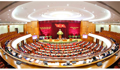 Quang cảnh Hội nghị lần thứ tám Ban Chấp hành Trung ương Đảng khoá XII. Nguồn: TTXVN