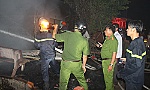 Tiền Giang: Cháy rụi cơ sở sản xuất thảm chùi chân
