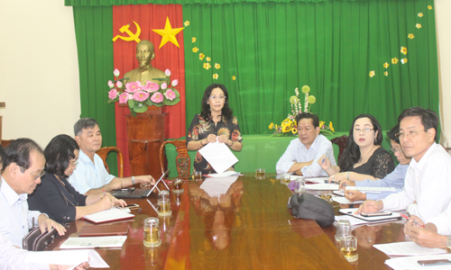 Phó Chủ tịch HĐND tỉnh Nguyễn Thị Sáng phát biểu tại buổi làm việc.