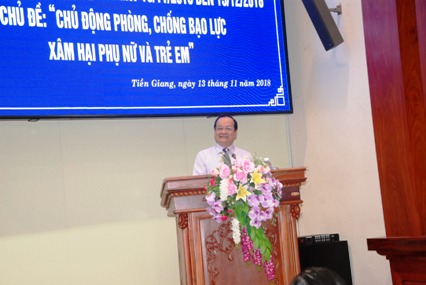 Phó Chủ tịch UBND tỉnh Trần Thanh Đức phát biễu tại lễ phát động