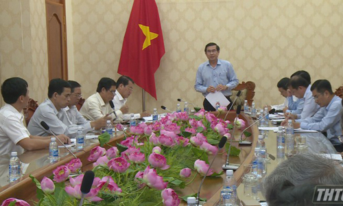 Chairman of the PPC Le Van Huong concludes the meeting. Photo: thtg.vn