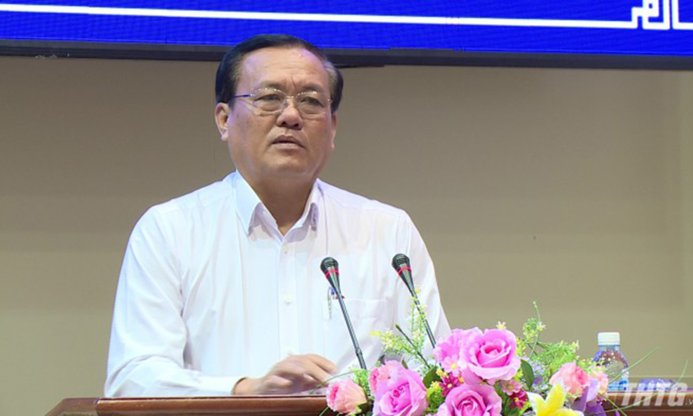 Deputy Chairman of the PPC Le Van Nghia speak at the conference. Photo: thtg.vn