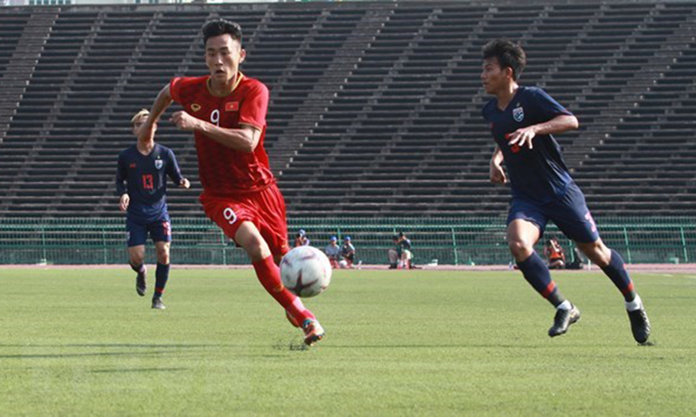 Vietnam has progressed as the Group A winner of the AFF U-22 Championship 2019 after a goalless draw with Thailand on February 21. (Photo: VNA)