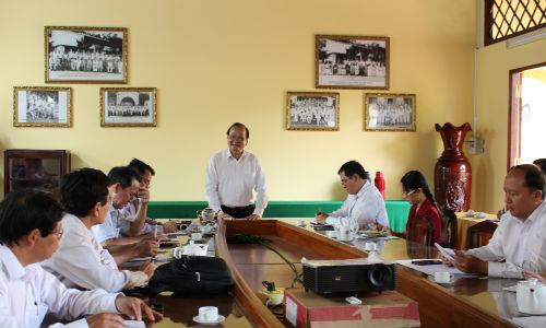   Đồng chí Trần Thanh Đức phát biểu tại buổi kiểm tra