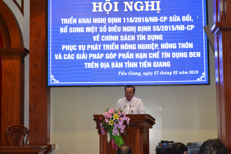 Phó Chủ tịch UBND tỉnh Lê Văn Nghĩa phát biểu chỉ đạo hội nghị.