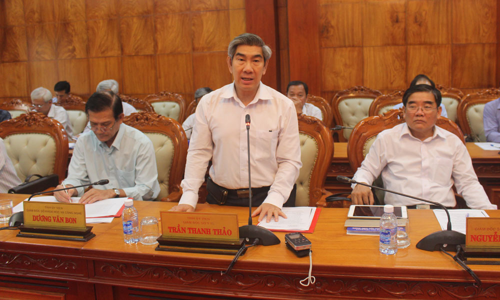 Giám đốc Sở Y tế Trần Thanh Thảo  phát biểu ý kiến.