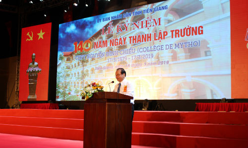Đồng chí Trần Thanh Đức phát biểu tại buổi lễ. 