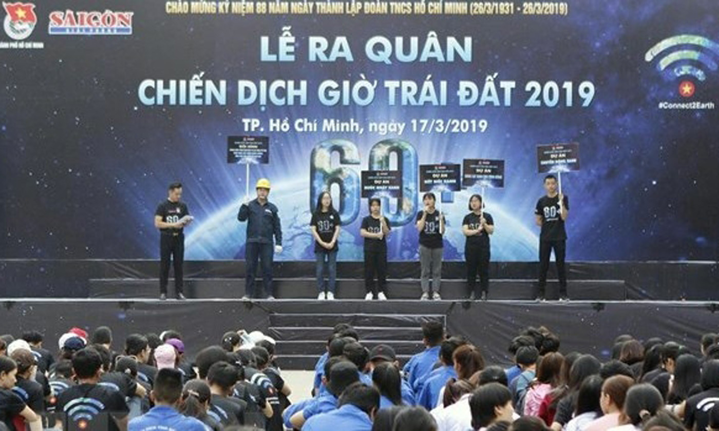 The Earth Hour campaign launched in Ho Chi Minh City on March 17. (Photo: VNA)