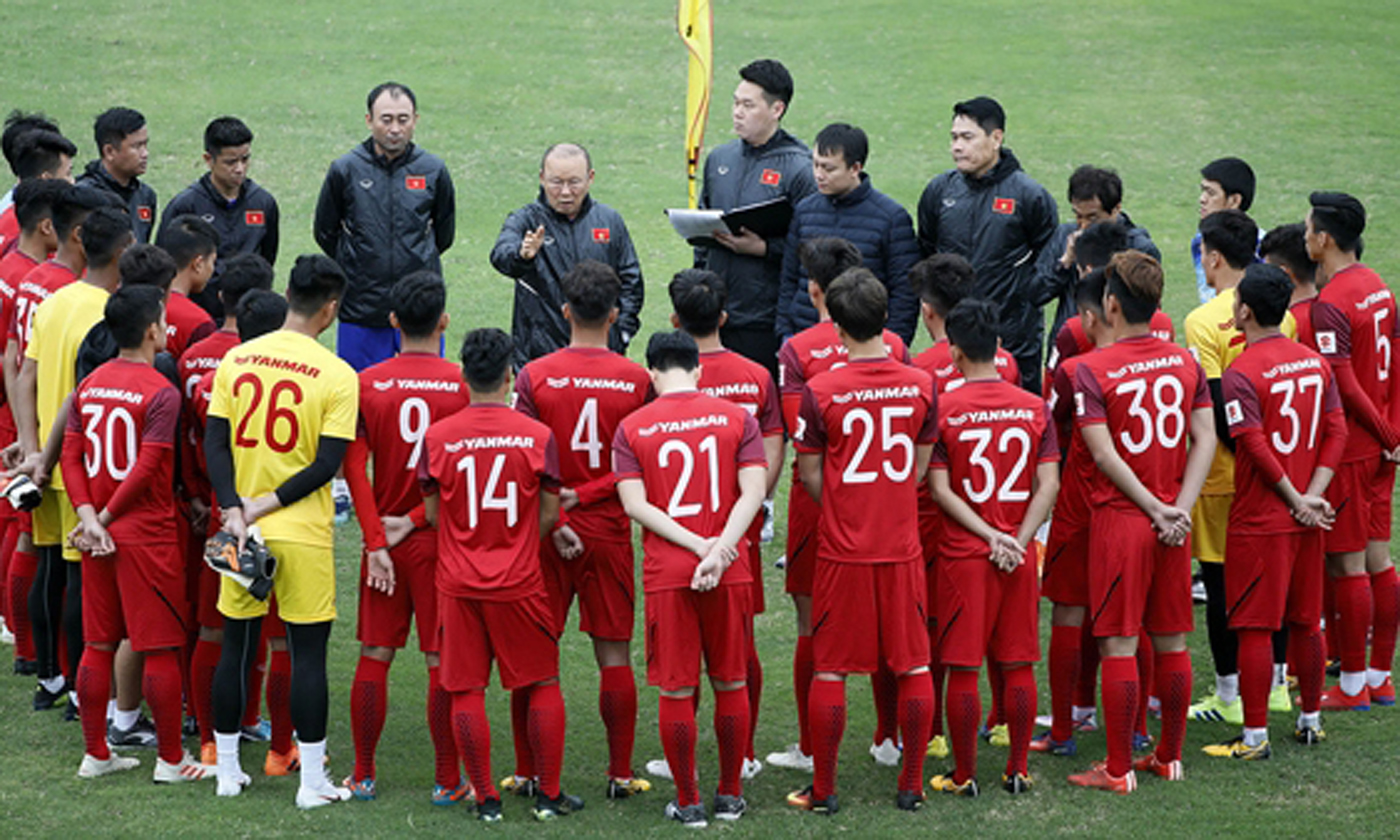  Coach Park Hang-seo has officially selected the 23 players for Vietnam's U23 squad to compete at the 2020 AFC U23 Championship qualification. (Photo: Vietnam Football Federation)