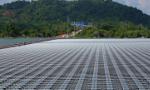 First floating solar power's inverter station generates electricity