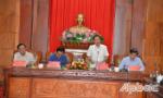 Deputy Minister of Home Affairs Tran Anh Tuan works with Tien Giang province