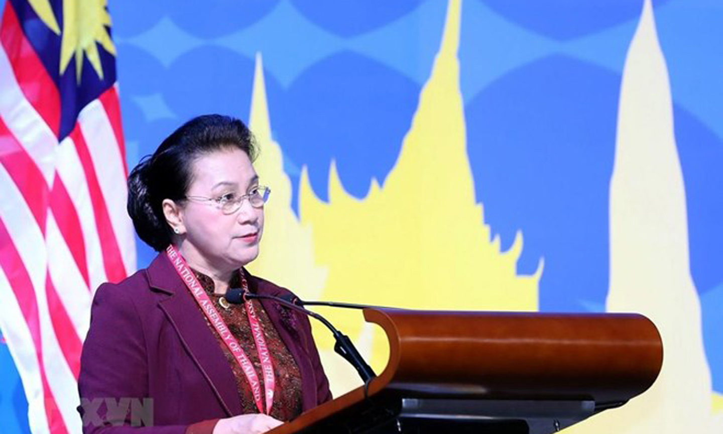 National Assembly Chairwoman Nguyen Thi Kim Ngan speaks at the first plenary session of the ASEAN Inter-Parliamentary Assembly (AIPA)’s 40th General Assembly on August 26. (Source: VNA)