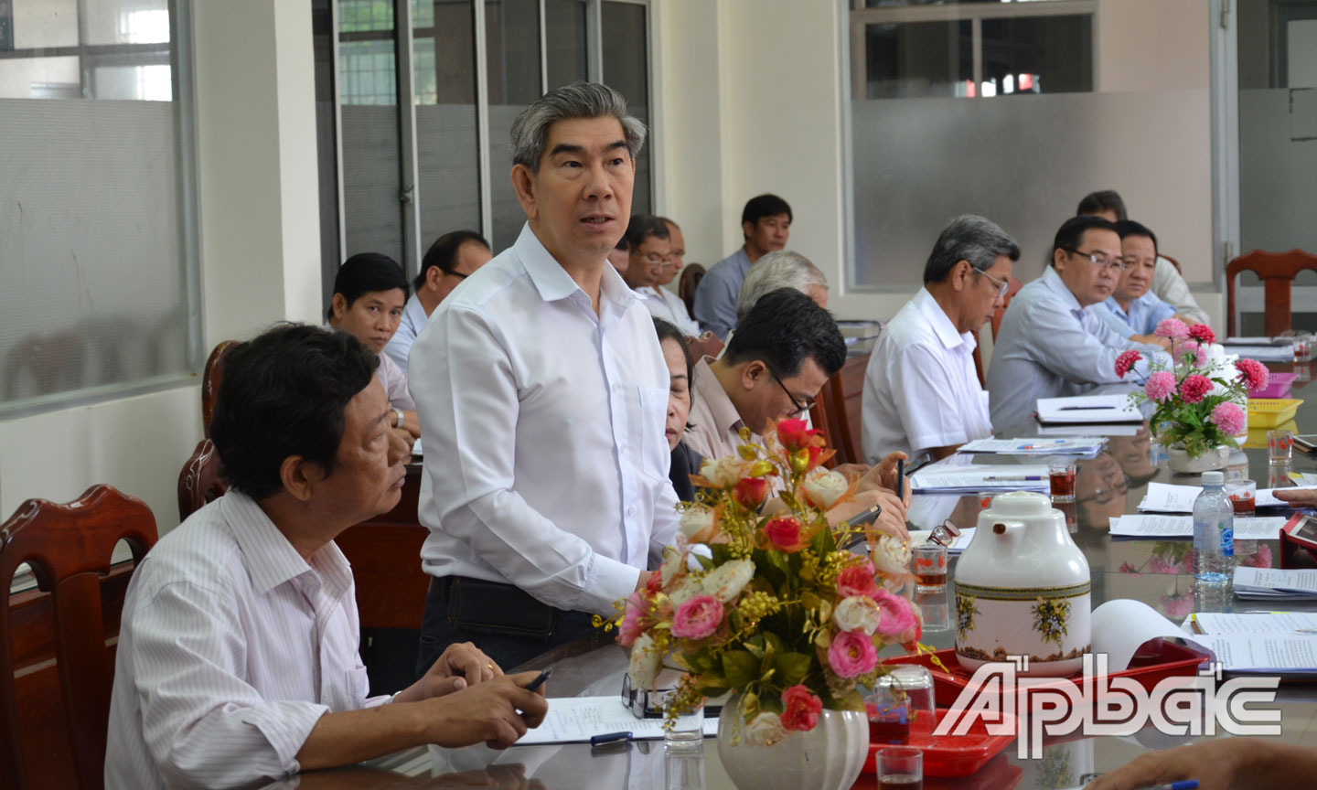Giám đốc Sở Y tế Trần Thanh Thảo phát biểu tại buổi làm việc.