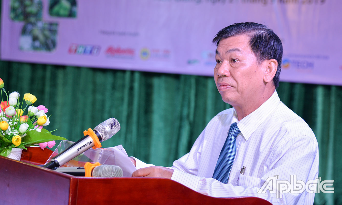 Đồng chí Nguyễn Văn Mẫn, Giám đốc Sở Nông nghiệp và Phát triển nông thôn phát biểu tại buổi Hội thảo.