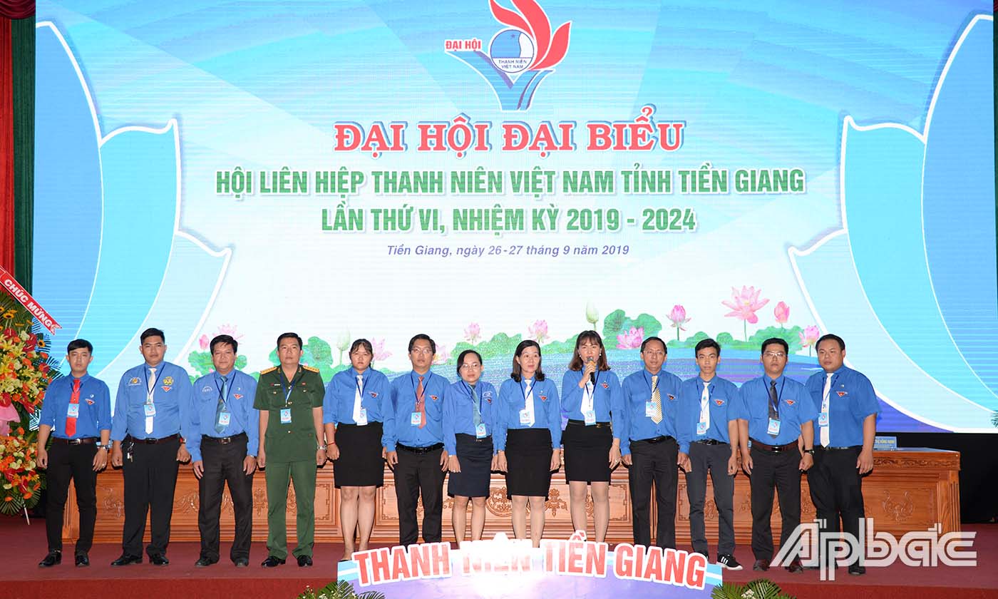 Đại biểu tham dự Đại hội đại biểu toàn quốc Hội LHTN Việt Nam lần thứ VIII ra mắt tại Đại hội.