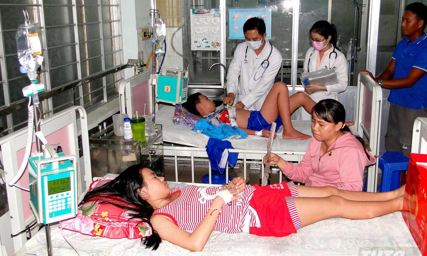  Patients with dengue treated at Tien Giang Center General Hospital. Photo: thtg.vn