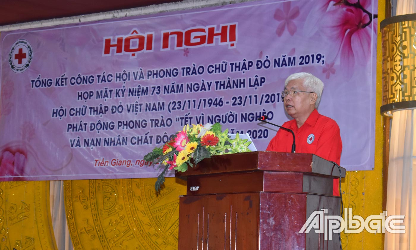 Chủ tịch Hội CTĐ tỉnh Võ Văn Láng phát động phong trào “Tết vì người nghèo và nạn nhân chất độc da cam” năm 2020.