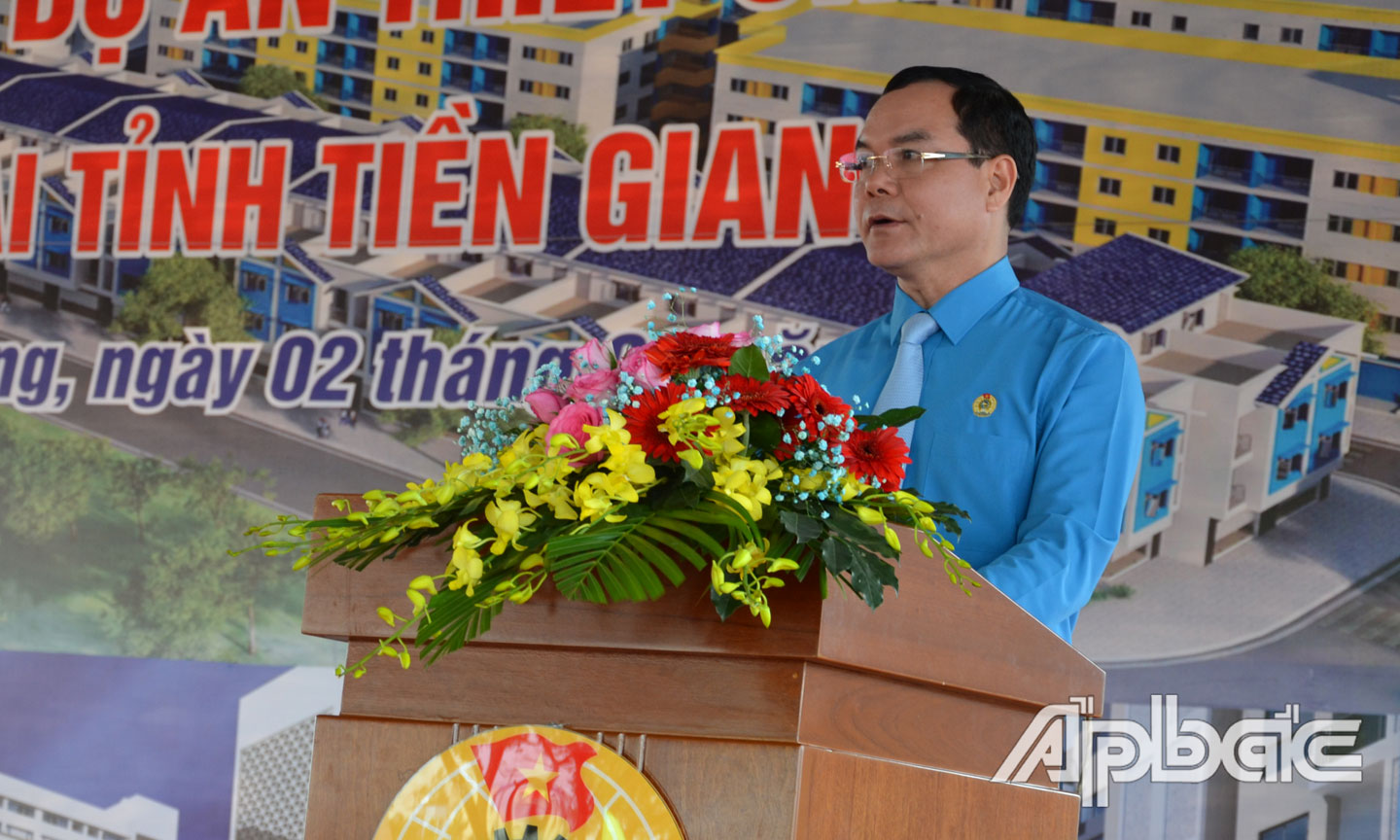 Đồng chí Nguyễn Đình Khang phát biểu tại Lễ triển khai.