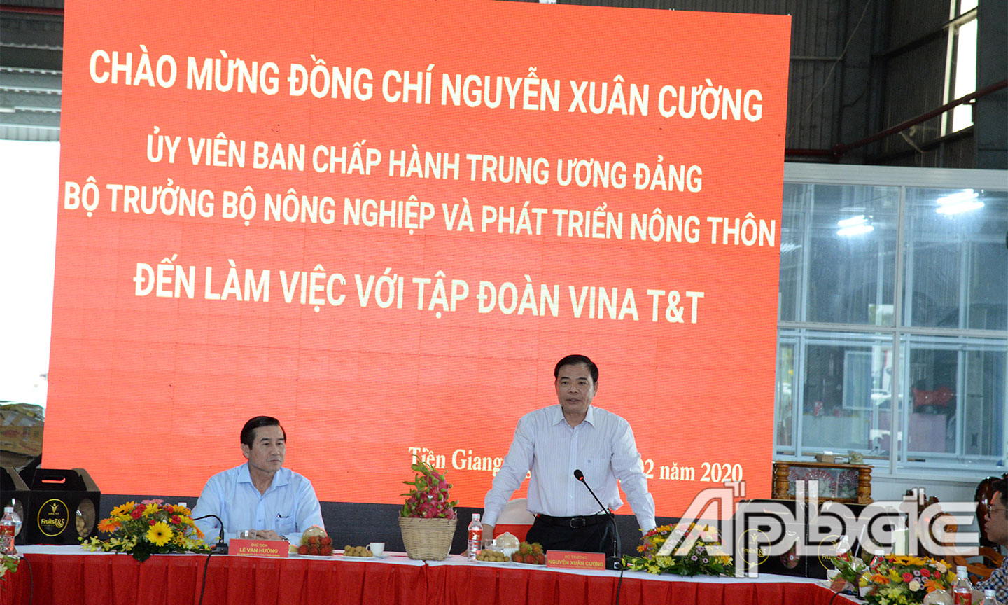 Bộ trưởng Nguyễn Xuân Cường phát biểu tại buổi khảo sát.