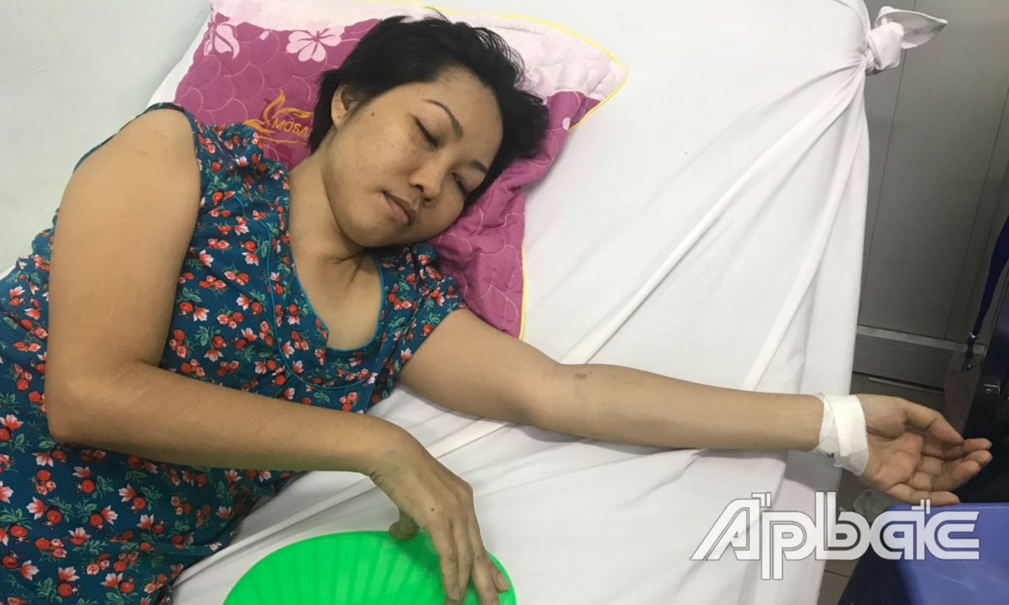 Chị Liên đang điều trị tại Bệnh viện Ung bướu TP. Hồ Chí Minh.