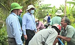 Provincial leaders check the work of fresh water supply to save durian