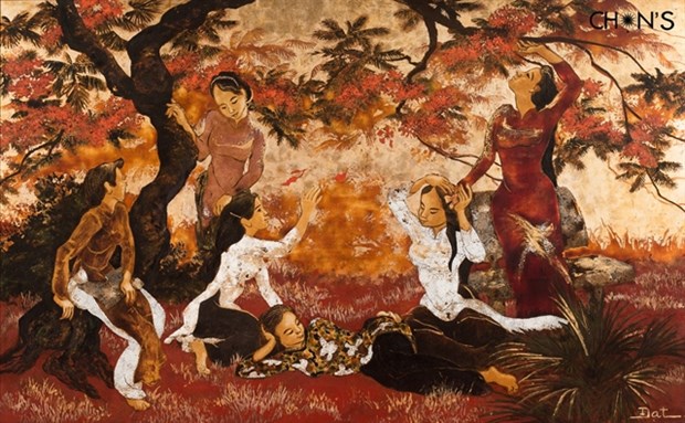 FUN IN THE SUN: Sunny Garden, 90 x 145cm, by Ngo Tien Dat from Hanoi (Photo: VNA)