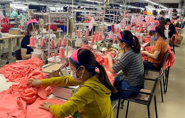 Garment products are made at a factory in the central province of Thua Thien Hue 