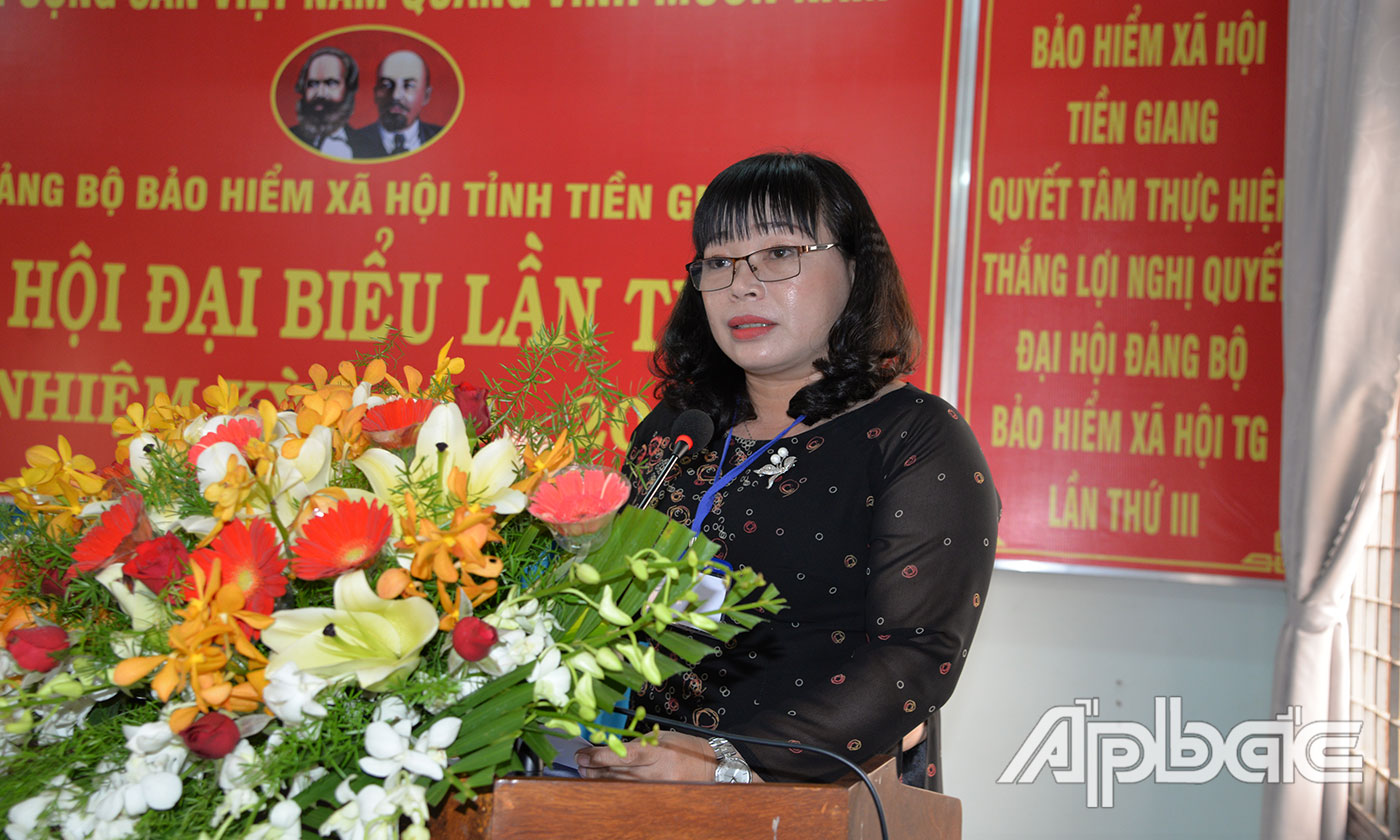 Đồng chí Thái Ngọc Bảo Trâm phát biểu chỉ đạo tại Đại hội
