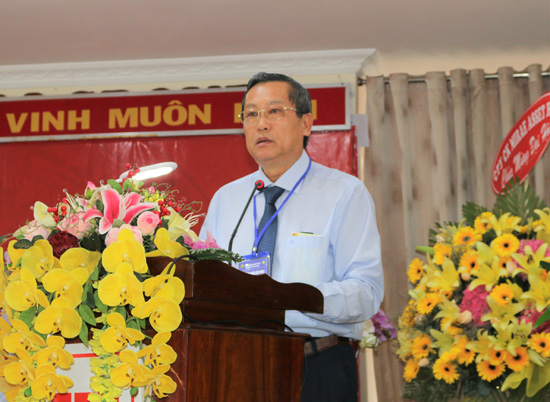 Đồng chí Lê Văn Nưng, Ủy viên Thường vụ Tỉnh ủy - Phó Chủ tịch UBND tỉnh An Giang phát biểu tại Đại hội