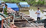 Tiền Giang: Bắt quả tang 7 phương tiện khai thác cát trái phép trên sông Tiền