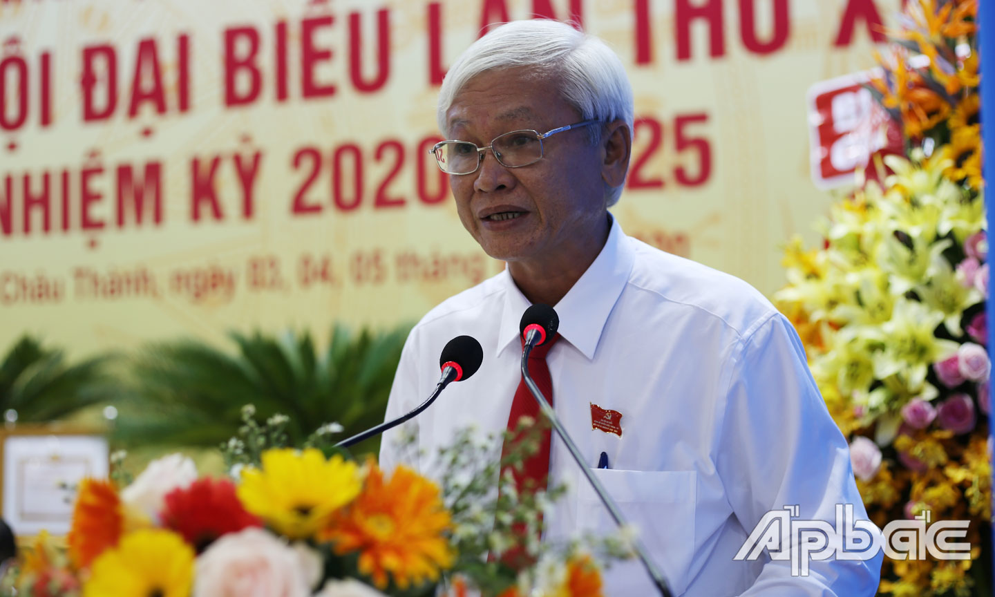 Đồng chí Huỳnh Văn Bé Hai, Chủ tịch UBND huyện Châu Thành phát biểu