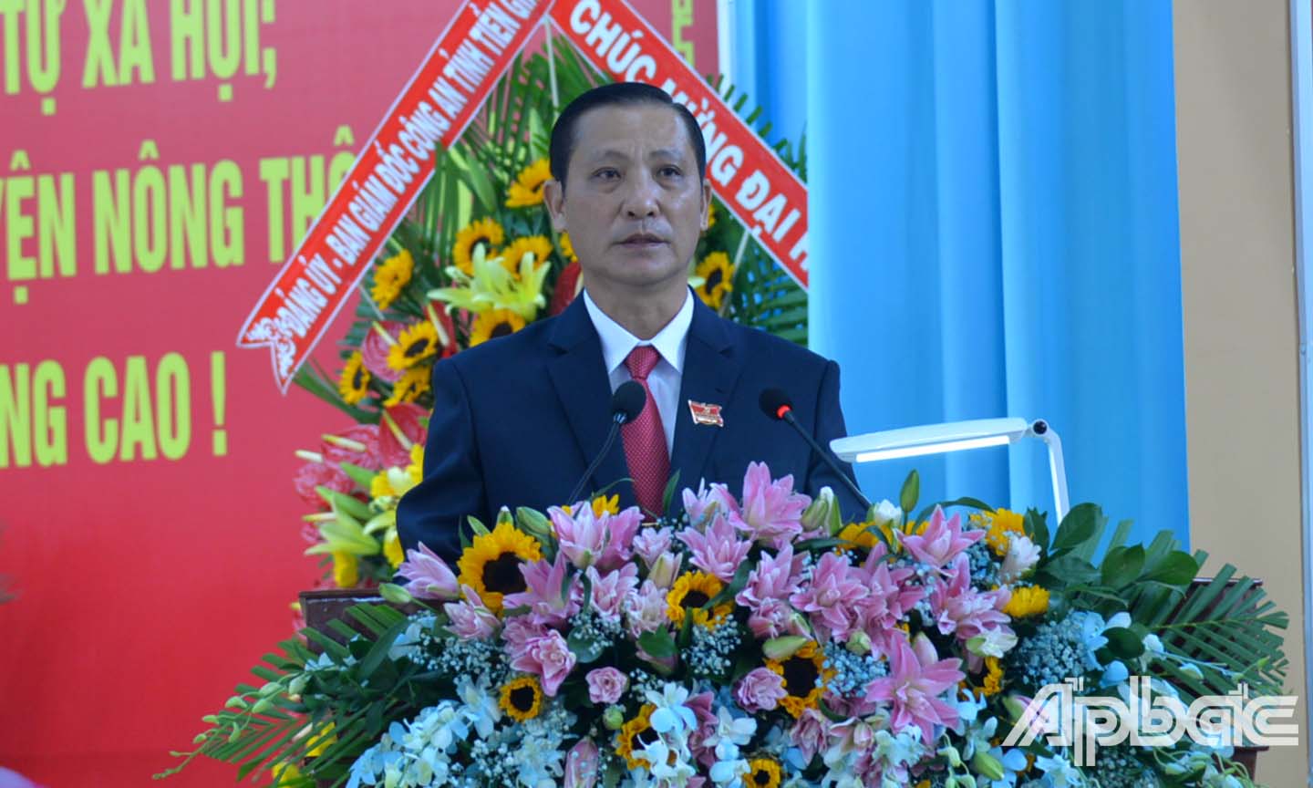 Đồng chí Ngô Hữu Thệ phát biểu khai mạc Đại hội.