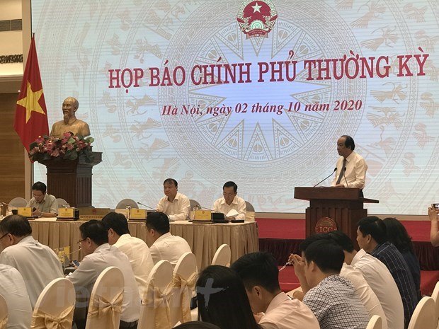 Minister and Chairman of the Government Office Mai Tien Dung at the press conference (Photo: VNA).