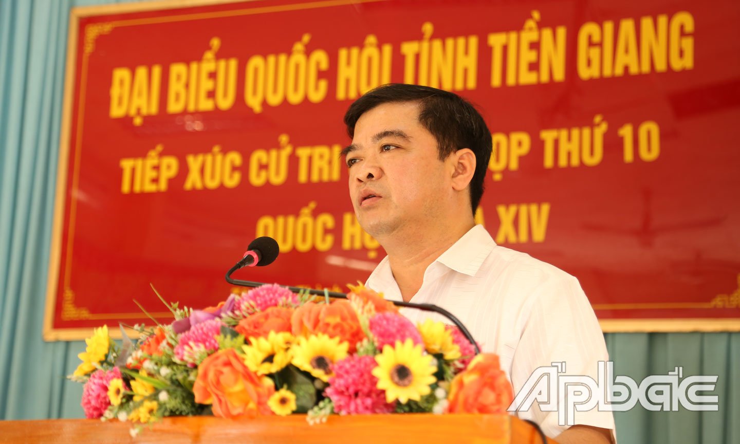 Đại biểu Nguyễn Thanh Hải, Đại biểu Quốc hội đơn vị tỉnh Tiền Giang đóng góp ý kiến tại phiên thảo luận trực tuyến