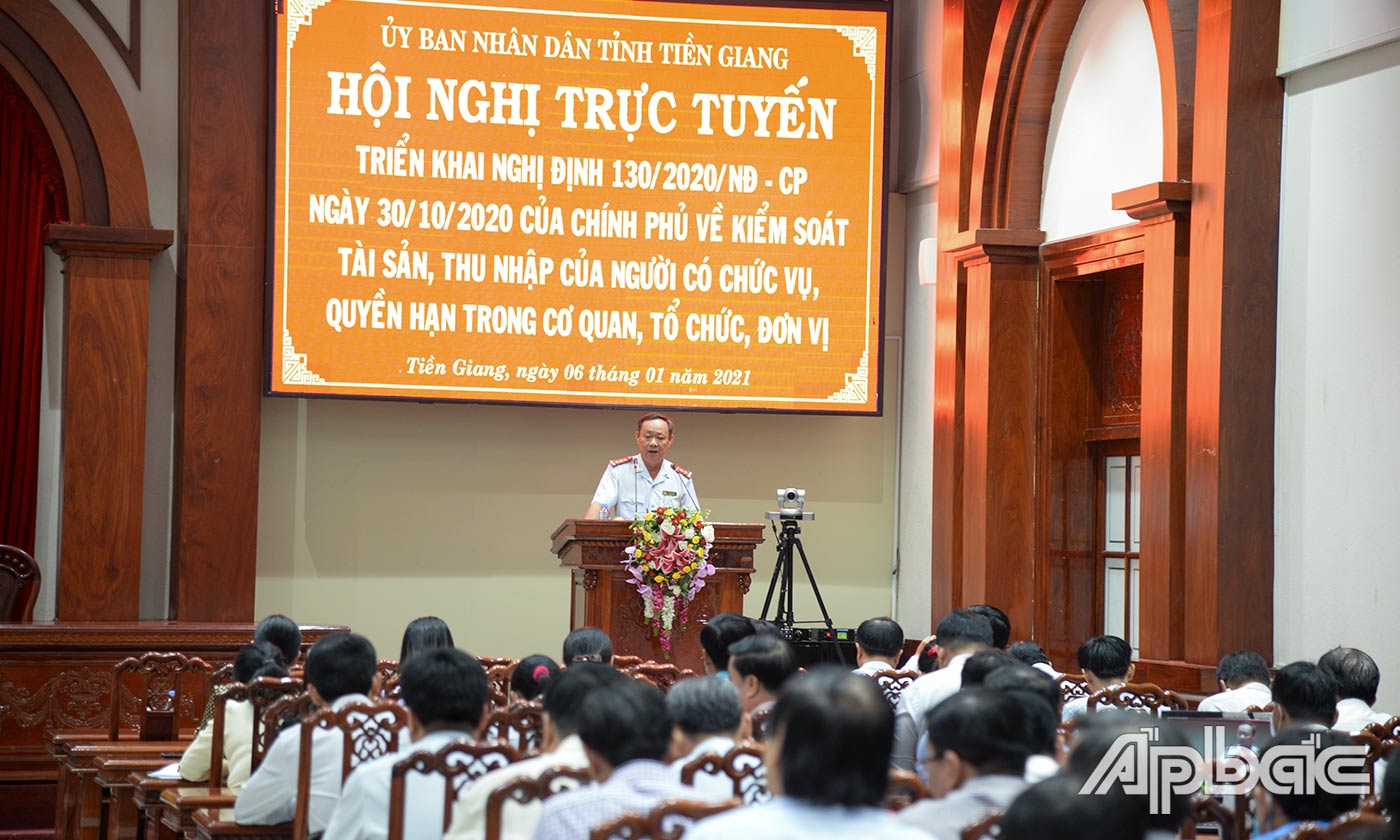 Phó Chánh Thanh tra tỉnh Tiền Giang Lê Văn Hưởng triển khai những nội dung cơ bản của Nghị định 130.