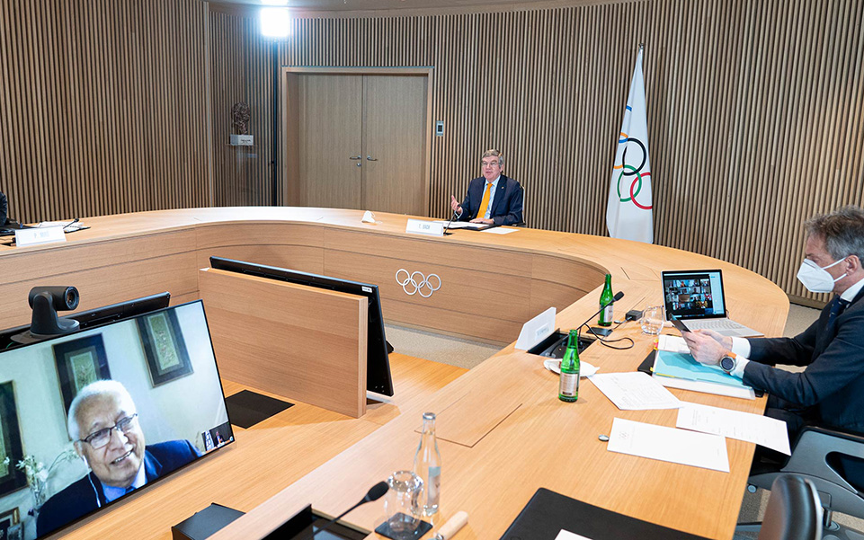 Buổi họp trực tuyến của IOC.