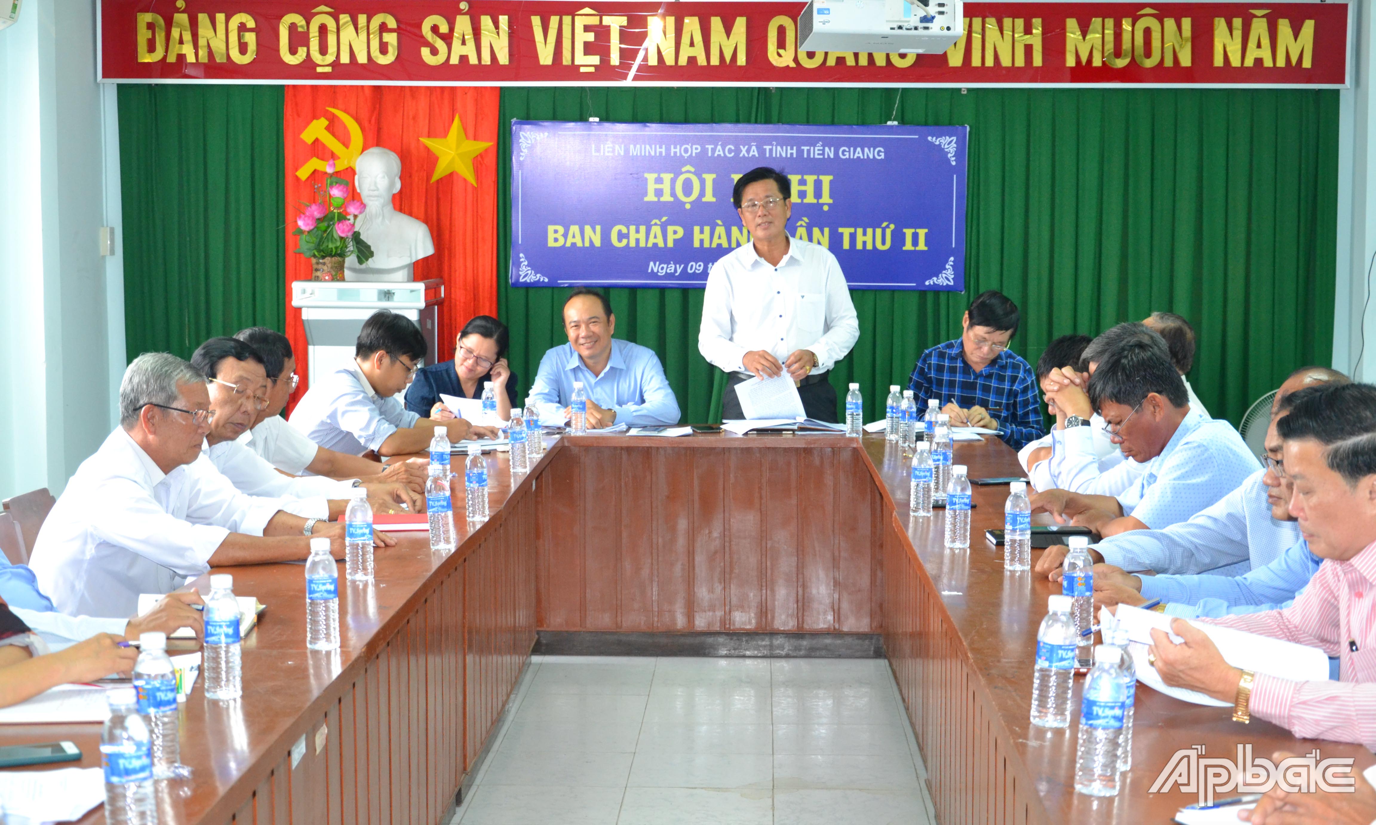 Quang cảnh hội nghị Ban Chấp hành Liên minh HTX tỉnh Tiền Giang lần thứ II.