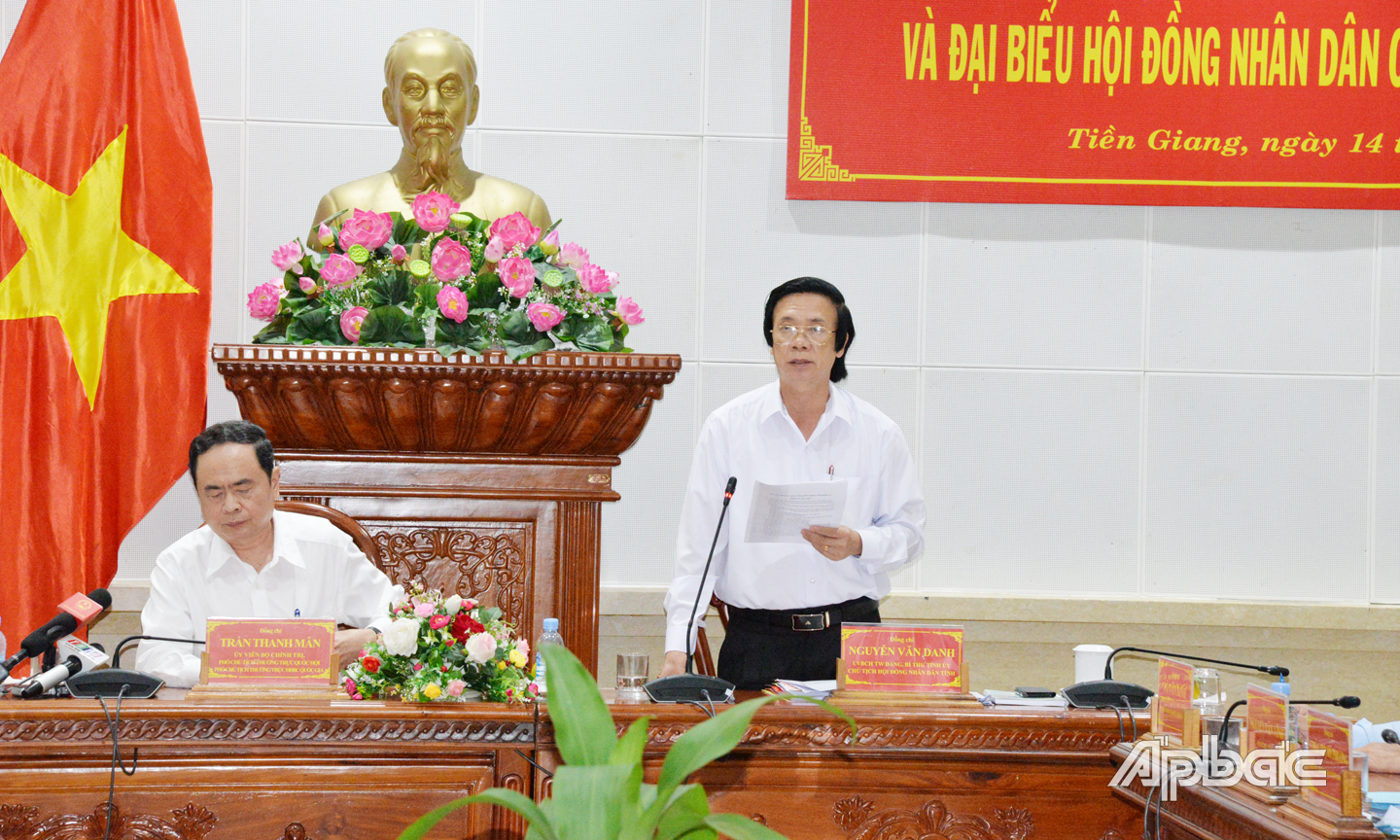 Đồng chí Nguyễn Văn Danh tiếp thu ý kiến chỉ đạo của Phó Chủ tịch Thường trực Quốc hội