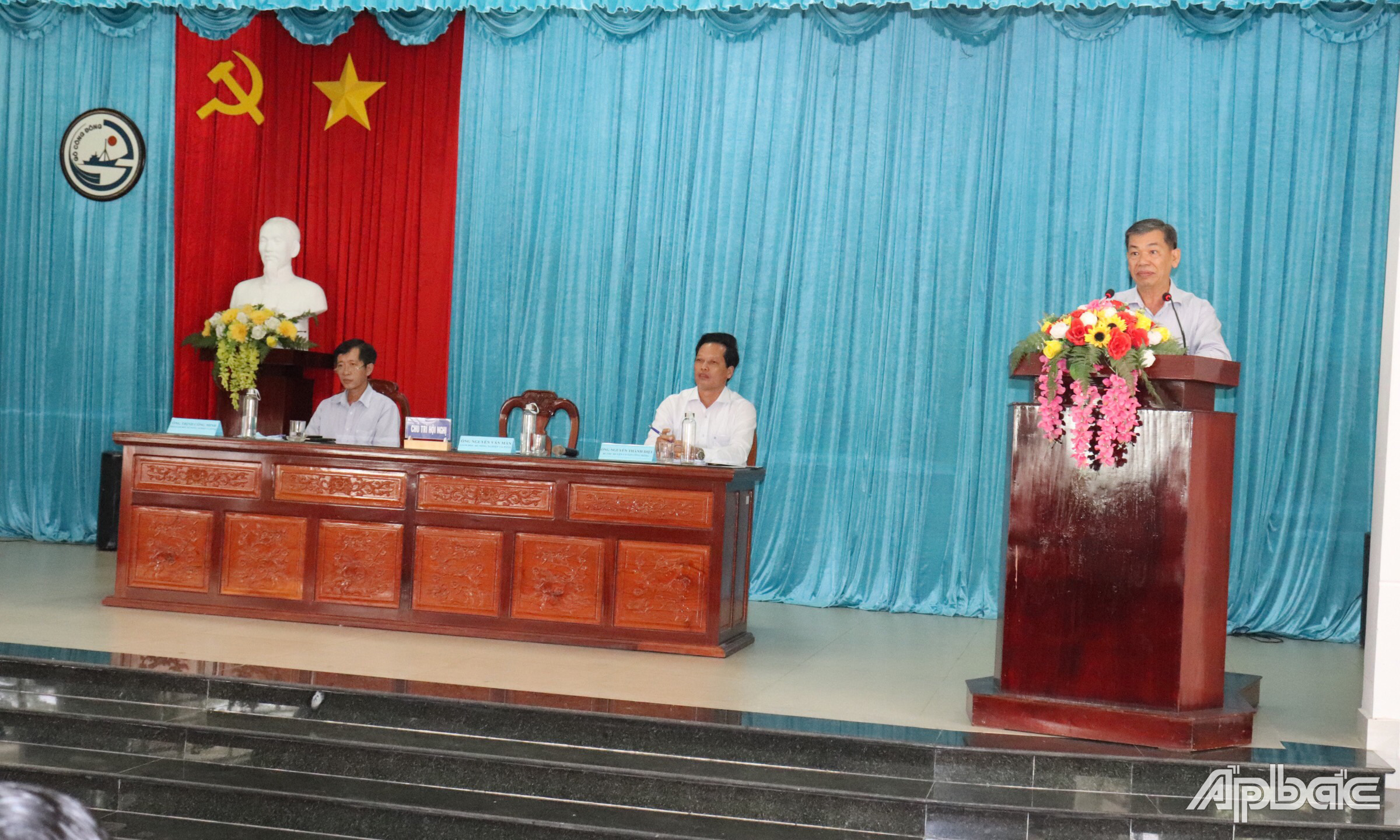 Đồng chí Nguyễn Văn Mẫn phát biểu tại hội nghị.